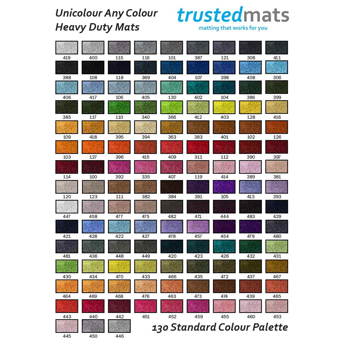 Unicolour Any Colour Mats 130 Colours