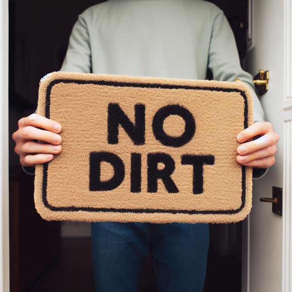 Mats for Doorways No Dirt Sign