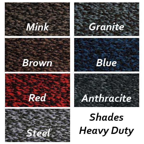 Shades Heavy Duty Mat Colour Swatches