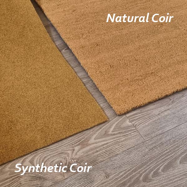 Synthetic and Natural Coir Roll side by side