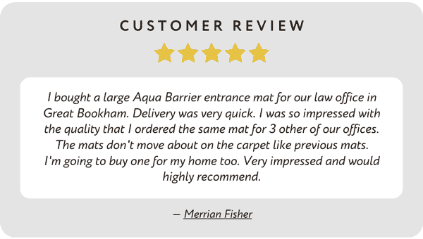 5 star review Aqua Barrier Entrance Mats