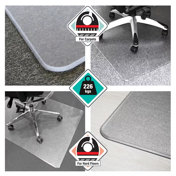 Ultra Thick Polycarbonate Rectangular Chair Mat with icons