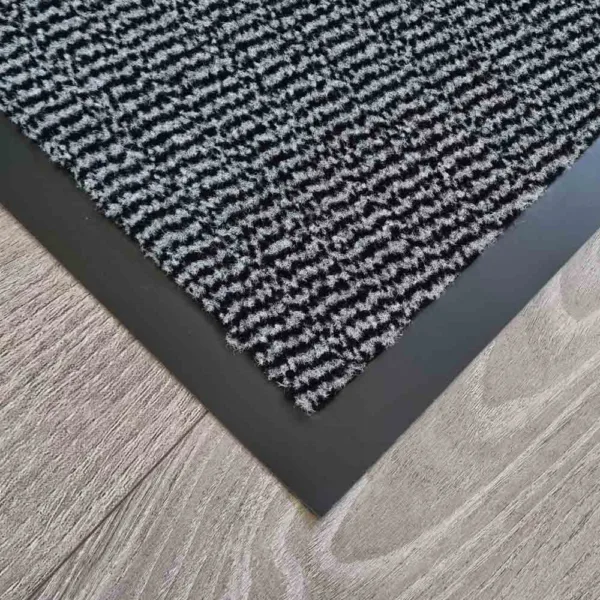 Velour Vinyl Door Mats Grey Corner